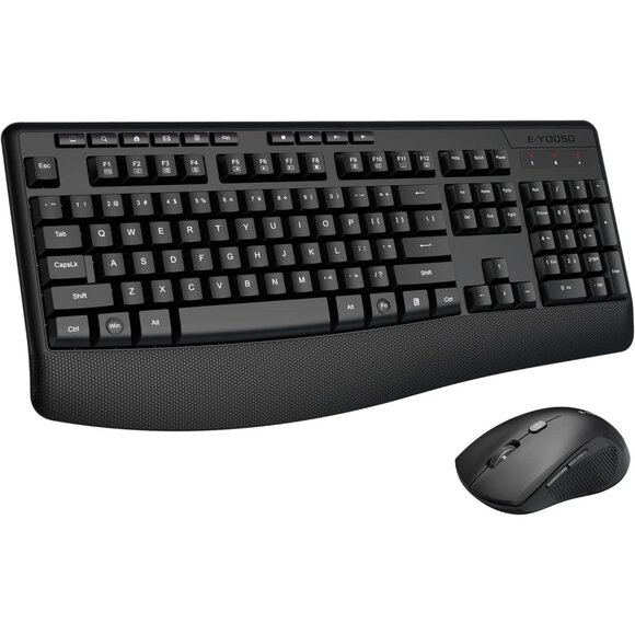 E-YOOSO Ergonomic 2.4 GHz Wireless Full Size Keyboard + Mouse NEW - Picture 1 of 2